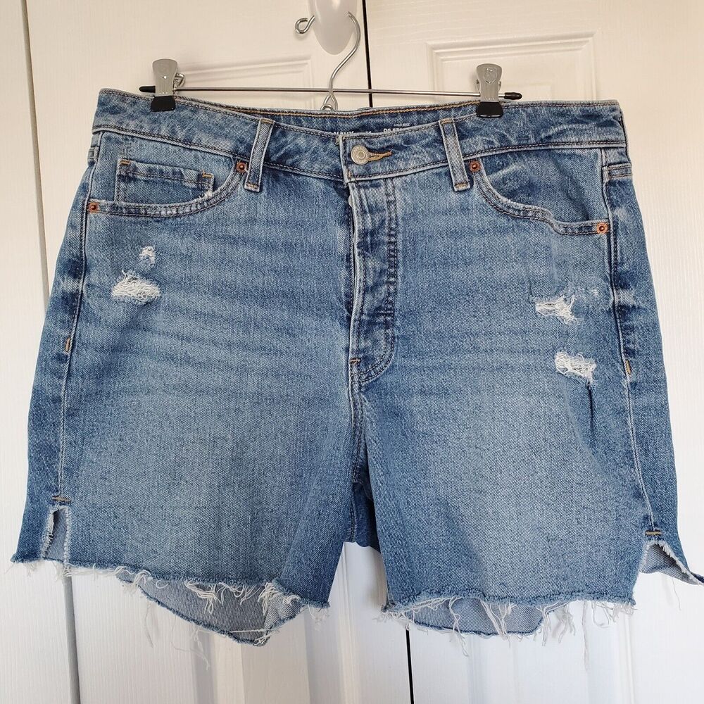 Distressed Grunge Vintage Women’s Jean Cut Off Shorts  Size 14 High Rise Denim